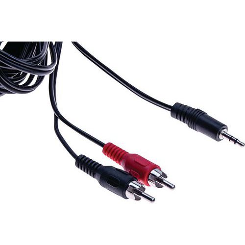 Cordon stéreo Jack 3.5 mm vers 2 x RCAM noir - 5 m Cordon stéreo Jack 3.5 mm vers 2 x RCAM noir - 5 m
