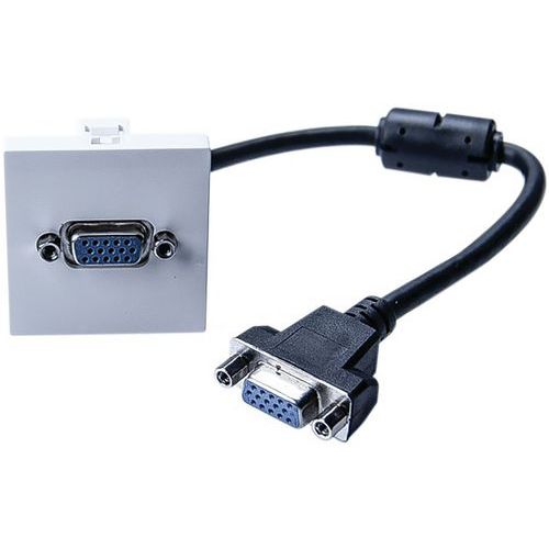 Wand aansluitpaneel 45 x 45 met haakse VGA-kabel - 0,2 m Wand aansluitpaneel 45 x 45 met haakse VGA-kabel - 0,2 m