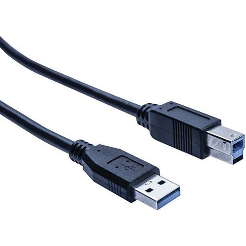 Cordon éco USB 3.0 type A et B noir - 2,0 m Cordon éco USB 3.0 type A et B noir - 2,0 m