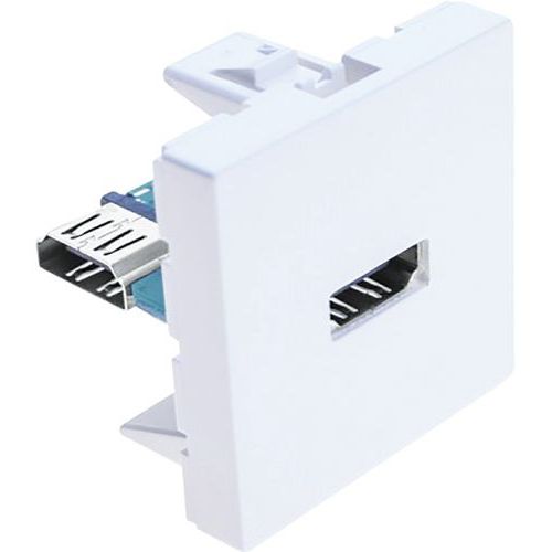 Wand aansluitpaneel 45 x 45 met haakse HDMI-kabel Wand aansluitpaneel 45 x 45 met haakse HDMI-kabel
