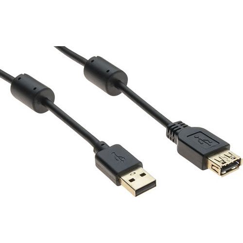 Cordon USB 2.0 type A et B avec ferrites noir - 1,0 m Cordon USB 2.0 type A et B avec ferrites noir - 1,0 m