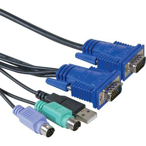 Cordon combo kvm VGA/PS2+USB - 1,8m DEXLAN Cordon combo kvm VGA/PS2+USB - 1,8m DEXLAN
