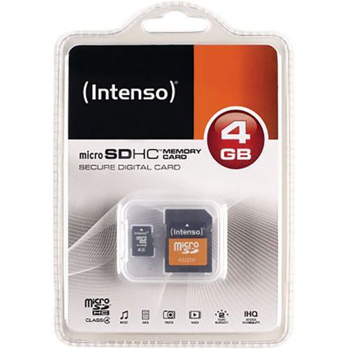 Kaart MicroSDHC 4 GB klasse 4 - INTENSO Kaart MicroSDHC 4 GB klasse 4 - INTENSO