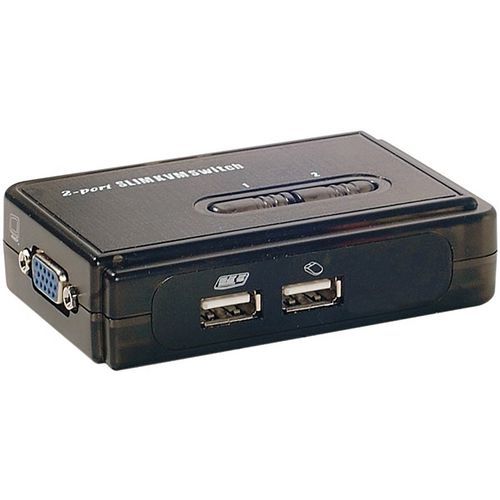 Switch pocket KVM VGA/USB 2 poorten met kabels Switch pocket KVM VGA/USB 2 poorten met kabels