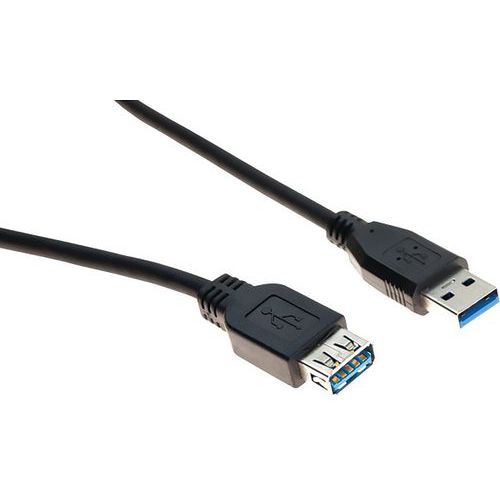 Verlengkabel USB 3.0 type A en A eco zwart - 1,8 m Verlengkabel USB 3.0 type A en A eco zwart - 1,8 m