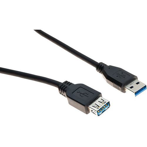 Verlengkabel USB 3.0 type A en A zwart - 5 m Verlengkabel USB 3.0 type A en A zwart - 5 m