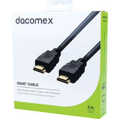 Cordon HDMI haute vitesse avec Ethernet - 5 m DACOMEX Cordon HDMI haute vitesse avec Ethernet - 5 m DACOMEX