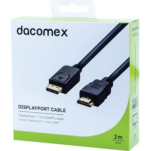 DisplayPort 1.1 naar HDMI-kabel - 2 m DACOMEX DisplayPort 1.1 naar HDMI-kabel - 2 m DACOMEX