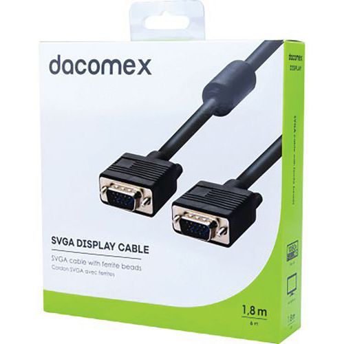 SVGA-kabel met ferrieten - 1,8 m DACOMEX SVGA-kabel met ferrieten - 1,8 m DACOMEX
