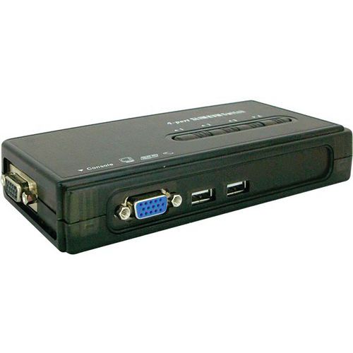 Commutateur KVM VGA/USB 4 ports avec câbles démontables Commutateur KVM VGA/USB 4 ports avec câbles démontables