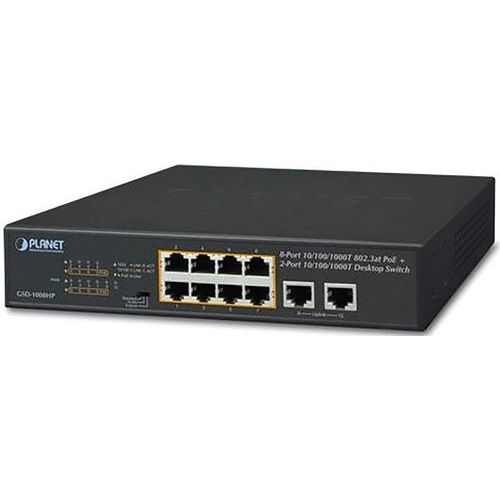 Planet switch GSD-1008HP 10 10P gigabit waarvan 8 PoE+ 120W Planet switch GSD-1008HP 10 10P gigabit waarvan 8 PoE+ 120W