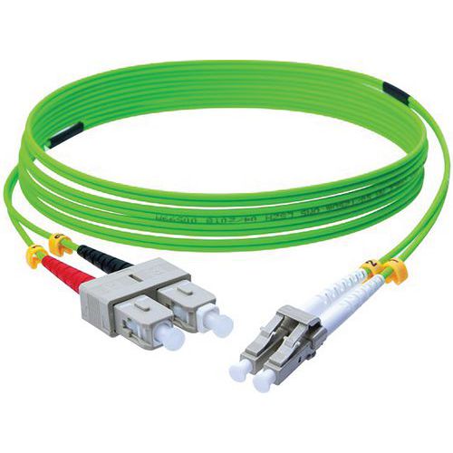 Duplex jumper 2,0 mm OM5 SC-UPC/LC-UPC groen - 1 m Duplex jumper 2,0 mm OM5 SC-UPC/LC-UPC groen - 1 m