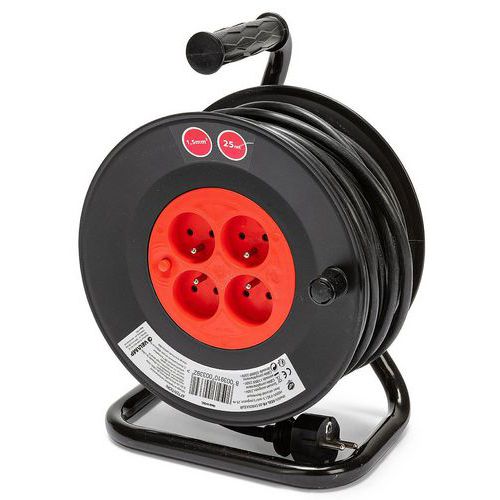 Kabelhaspel voor doe-het-zelven, 4 stopcontacten, H05VV-F3G1,5 mm², Velamp