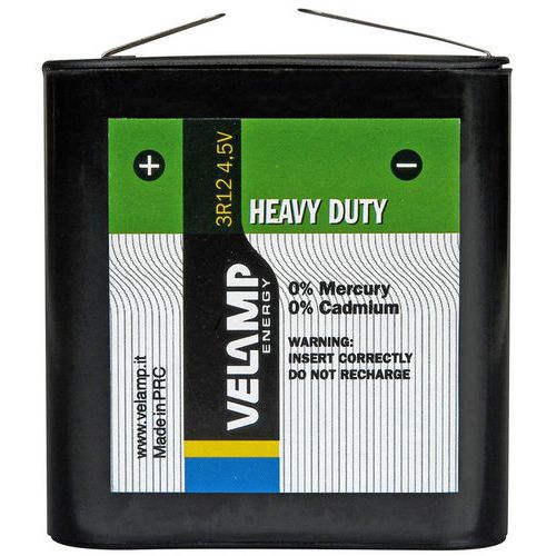 Platte zoutbatterij 3R12 4,5 V - Velamp Platte zoutbatterij 3R12 4,5 V - Velamp