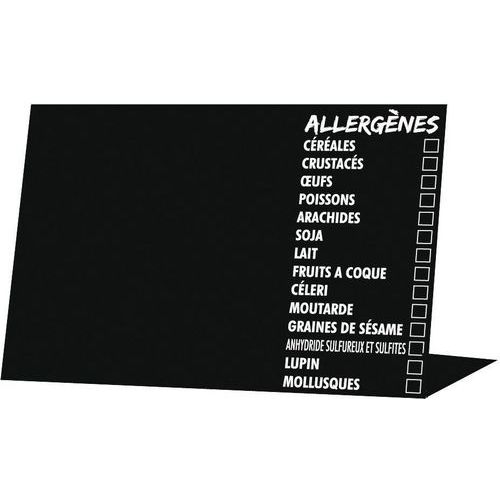 Chevalet avec inscription allergènes - Lot de 10 - Matfer Chevalet avec inscription allergènes - Lot de 10 - Matfer