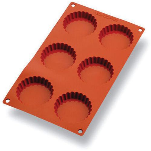Plaque de 6 tartelettes cannelées en silicone Gastroflex - Matfer Plaque de 6 tartelettes cannelées en silicone Gastroflex - Matfer