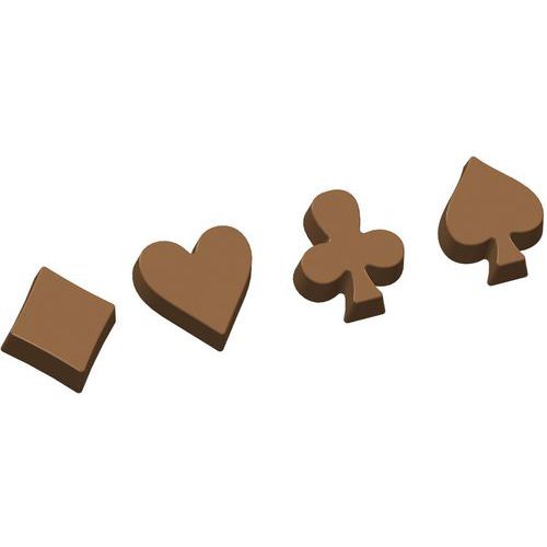 Moule de 20 empreintes couleurs de jeu de carte - Matfer Moule de 20 empreintes couleurs de jeu de carte - Matfer