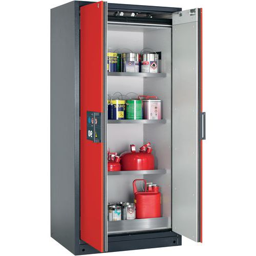 Veiligheidskast Q-CLASSIC-90 Q90.195.090 grijs/rood_Asecos, Totale hoogte: 1947 mm, Totale breedte: 1164 mm