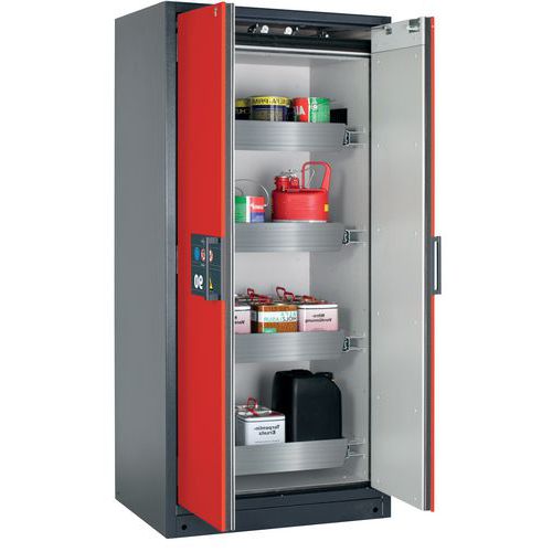 Veiligheidskast Q-CLASSIC-90 Q90.195.090 grijs/rood_Asecos, Totale hoogte: 1953 mm, Totale breedte: 893 mm