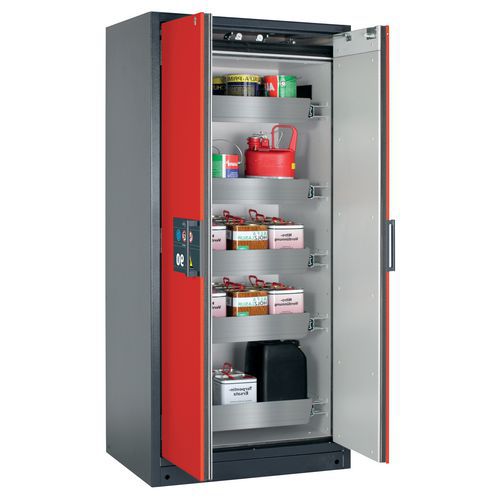 Veiligheidskast Q-CLASSIC-90 Q90.195.090 grijs/rood_Asecos, Totale hoogte: 1953 mm, Totale breedte: 893 mm