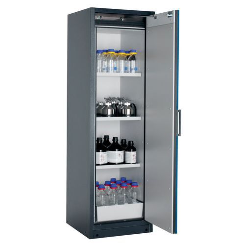 Veiligheidskast Q-CLASSIC-90 Q90.195.060 grijs/blauw_Asecos, Totale hoogte: 1953 mm, Totale breedte: 599 mm