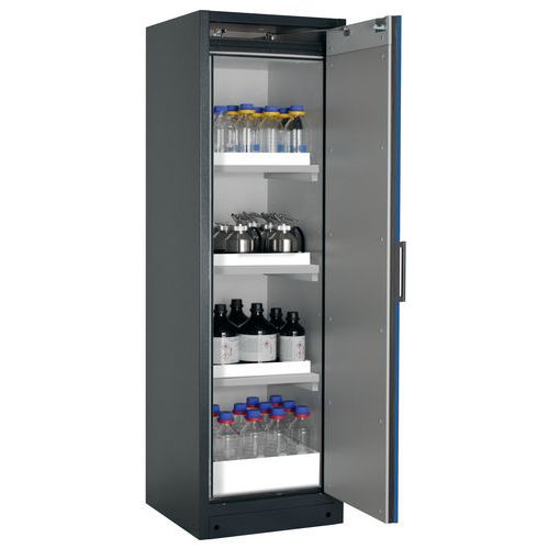 Veiligheidskast Q-CLASSIC-90 Q90.195.060 grijs/blauw_Asecos, Totale hoogte: 1953 mm, Totale breedte: 599 mm