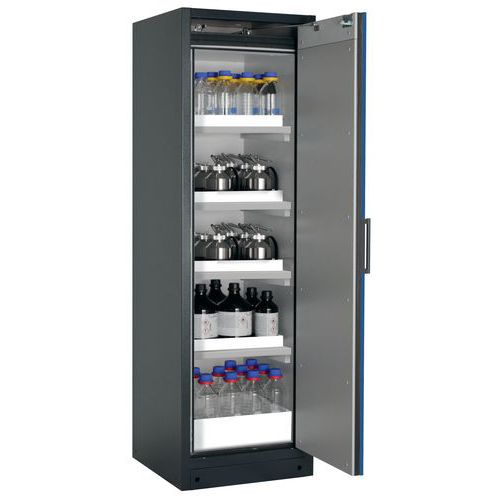 Veiligheidskast Q-CLASSIC-90 Q90.195.060 grijs/blauw_Asecos, Totale hoogte: 1953 mm, Totale breedte: 599 mm