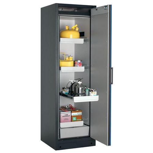 Veiligheidskast Q-CLASSIC-90 Q90.195.060 grijs/blauw_Asecos, Totale hoogte: 1953 mm, Totale breedte: 599 mm