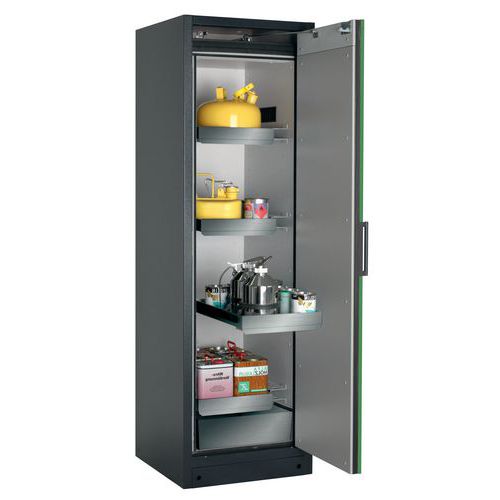 Veiligheidskast Q-CLASSIC-90 Q90.195.060 grijs/groen_Asecos, Totale hoogte: 1953 mm, Totale breedte: 599 mm
