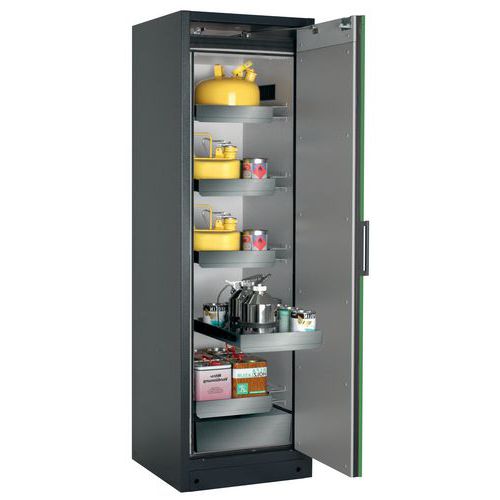 Veiligheidskast Q-CLASSIC-90 Q90.195.060 grijs/groen_Asecos, Totale hoogte: 1953 mm, Totale breedte: 599 mm