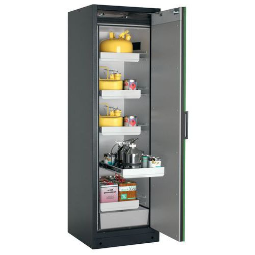 Veiligheidskast Q-CLASSIC-90 Q90.195.060 grijs/groen_Asecos, Totale hoogte: 1953 mm, Totale breedte: 599 mm