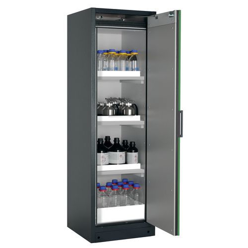 Veiligheidskast Q-CLASSIC-90 Q90.195.060 grijs/groen_Asecos, Totale hoogte: 1953 mm, Totale breedte: 599 mm