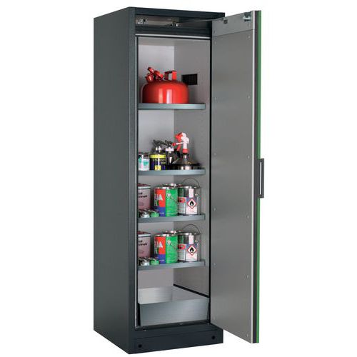 Veiligheidskast Q-CLASSIC-90 Q90.195.060 grijs/groen_Asecos, Totale hoogte: 1953 mm, Totale breedte: 599 mm