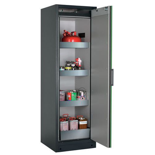 Veiligheidskast Q-CLASSIC-90 Q90.195.060 grijs/groen_Asecos, Totale hoogte: 1947 mm, Totale breedte: 864 mm