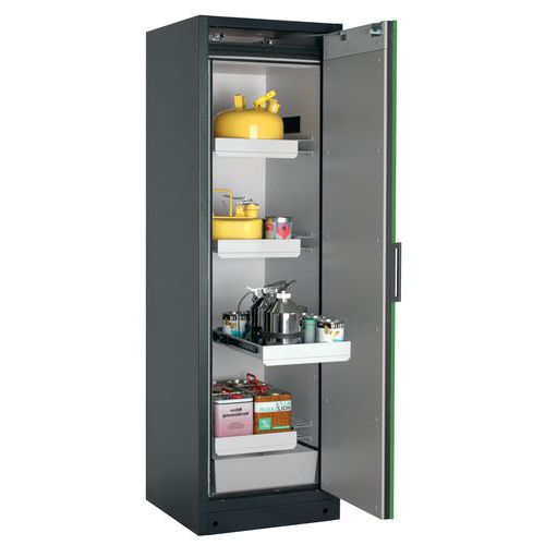 Veiligheidskast Q-CLASSIC-90 Q90.195.060 grijs/groen_Asecos, Totale hoogte: 1953 mm, Totale breedte: 599 mm