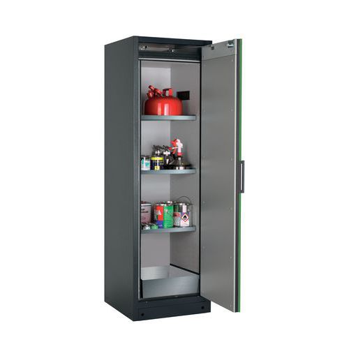 Veiligheidskast Q-CLASSIC-90 Q90.195.060 grijs/groen_Asecos, Totale hoogte: 1953 mm, Totale breedte: 599 mm
