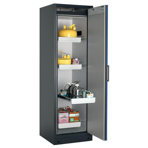 Veiligheidskast Q-CLASSIC-90 Q90.195.060 grijs/blauw_Asecos, Totale hoogte: 1953 mm, Totale breedte: 599 mm
