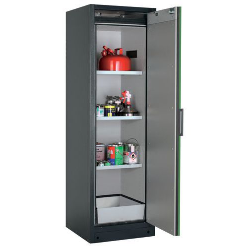 Veiligheidskast Q-CLASSIC-90 Q90.195.060 grijs/groen_Asecos, Totale hoogte: 1953 mm, Totale breedte: 599 mm