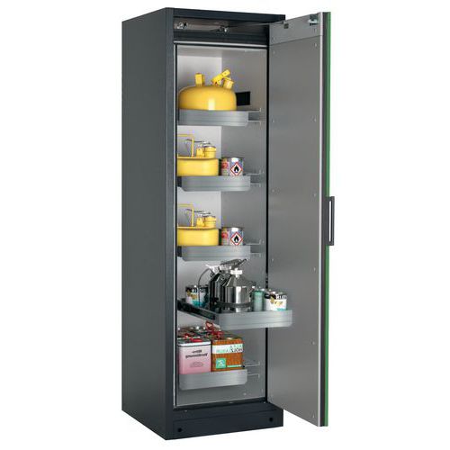 Veiligheidskast Q-CLASSIC-90 Q90.195.060 grijs/groen_Asecos, Totale hoogte: 1953 mm, Totale breedte: 599 mm