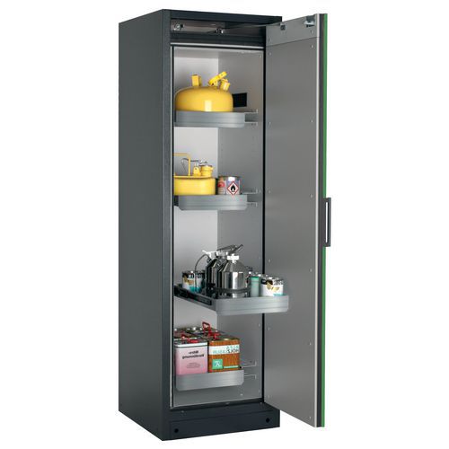 Veiligheidskast Q-CLASSIC-90 Q90.195.060 grijs/groen_Asecos, Totale hoogte: 1953 mm, Totale breedte: 599 mm
