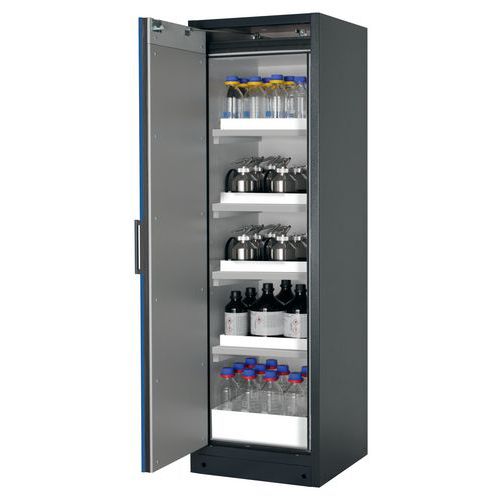 Veiligheidskast Q-CLASSIC-90 Q90.195.060 grijs/blauw_Asecos, Totale hoogte: 1953 mm, Totale breedte: 599 mm