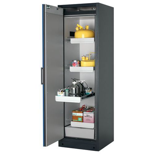 Veiligheidskast Q-CLASSIC-90 Q90.195.060 grijs/blauw_Asecos, Totale hoogte: 1947 mm, Totale breedte: 864 mm
