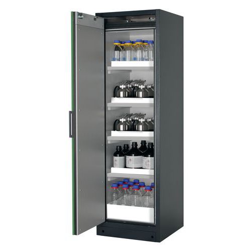 Veiligheidskast Q-CLASSIC-90 Q90.195.060 grijs/groen_Asecos, Totale hoogte: 1953 mm, Totale breedte: 599 mm