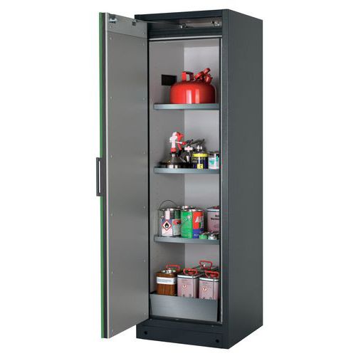 Veiligheidskast Q-CLASSIC-90 Q90.195.060 grijs/groen_Asecos, Totale hoogte: 1953 mm, Totale breedte: 599 mm