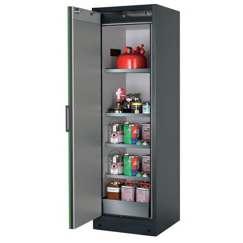 Veiligheidskast Q-CLASSIC-90 Q90.195.060 grijs/groen_Asecos, Totale hoogte: 1953 mm, Totale breedte: 599 mm