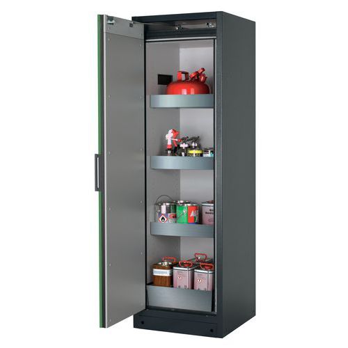 Veiligheidskast Q-CLASSIC-90 Q90.195.060 grijs/groen_Asecos, Totale hoogte: 1947 mm, Totale breedte: 1164 mm
