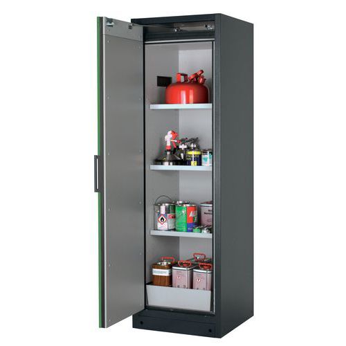 Veiligheidskast Q-CLASSIC-90 Q90.195.060 grijs/groen_Asecos, Totale hoogte: 1953 mm, Totale breedte: 599 mm
