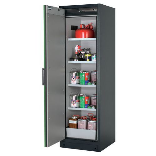 Veiligheidskast Q-CLASSIC-90 Q90.195.060 grijs/groen_Asecos, Totale hoogte: 1953 mm, Totale breedte: 599 mm