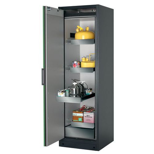 Veiligheidskast Q-CLASSIC-90 Q90.195.060 grijs/groen_Asecos, Totale hoogte: 1947 mm, Totale breedte: 1164 mm