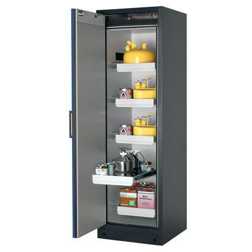 Veiligheidskast Q-CLASSIC-90 Q90.195.060 grijs/blauw_Asecos, Totale hoogte: 1953 mm, Totale breedte: 599 mm